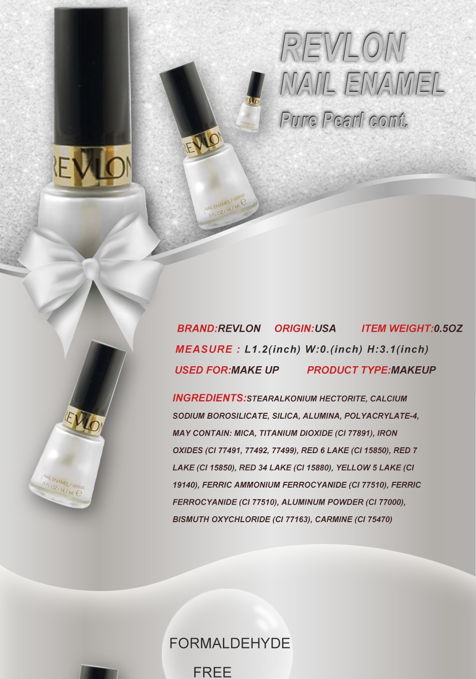 Revlon Nail Enamel Pure Pearl - savefavor Revlon Nail Enamel Pure Pearl - savefavor