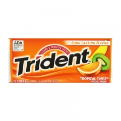 Trident Tropical Twist Sugar Free Gum, 18 Sticks