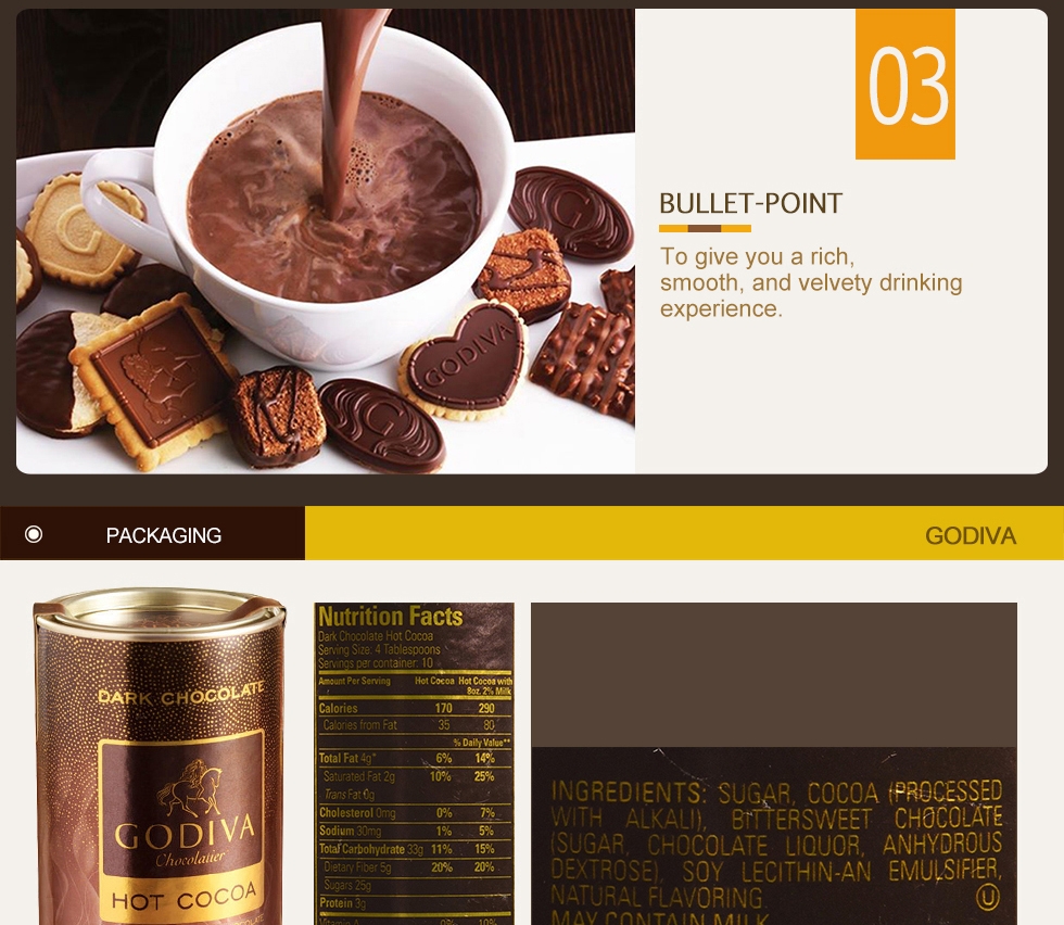 Godiva Dark Chocolate Hot Cocoa, 14.5oz - savefavor