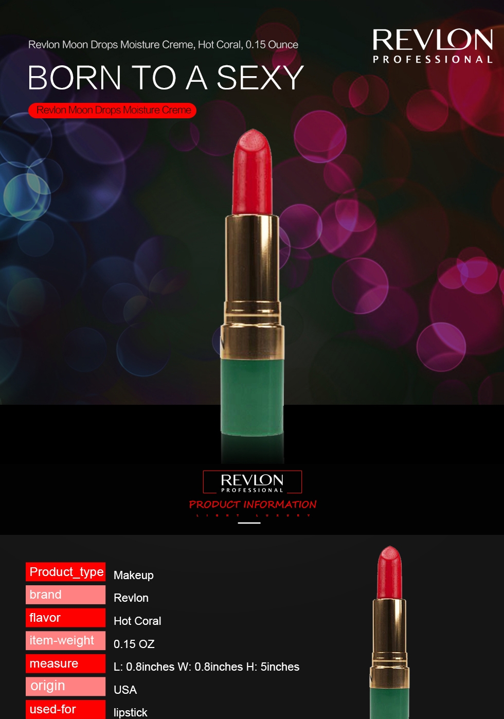 Revlon Moon Drops Moisture Creme, Hot Coral - savefavor