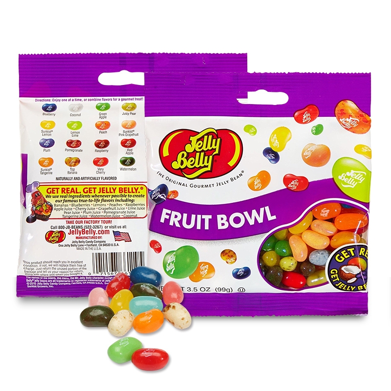 Jelly belly Fruit Bowl Mix beananza peg bag 3.5oz (071567661195)