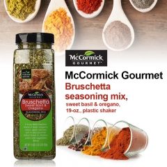 McCormick Gourmet Bruschetta seasoning mix, sweet basil & oregano, 19-oz., plastic shaker