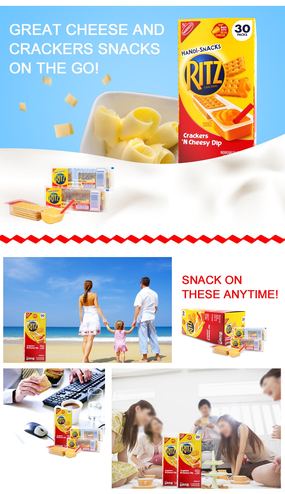 Nabisco HandiSnacks Ritz Crackers N' Cheese Dip 30 Packs savefavor