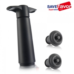 The Original savefavor Wine Saver with 2 Vacuum Stoppers – Black