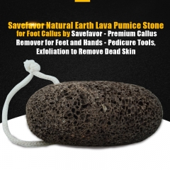 Natural Earth Lava Pumice Stone for Foot Callus by Savefavor - Premium Callus Remover for Feet and Hands-2 pack