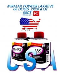 Miralax powder laxative, 68 doses. 2x20.4 OZ
