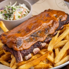 OAK WOOD SLOW-SMOKED BBQ 1/2 RACK BABY BACK RIBS